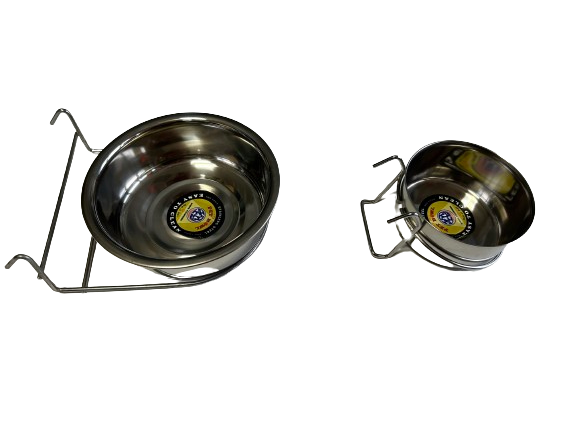 Pet Pioneer Cuenco colgante para perros de acero inoxidable con asa