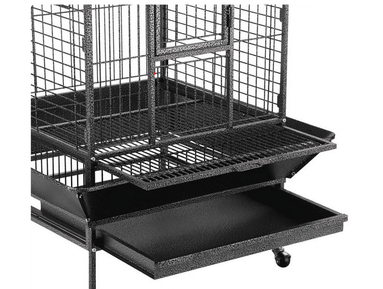 Pet Pioneer Jaula grande para loros con cuencos y techo C