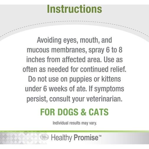 Four Paws Healthy Promise Pet Aid Anti-Itch Medicate Spray Inst