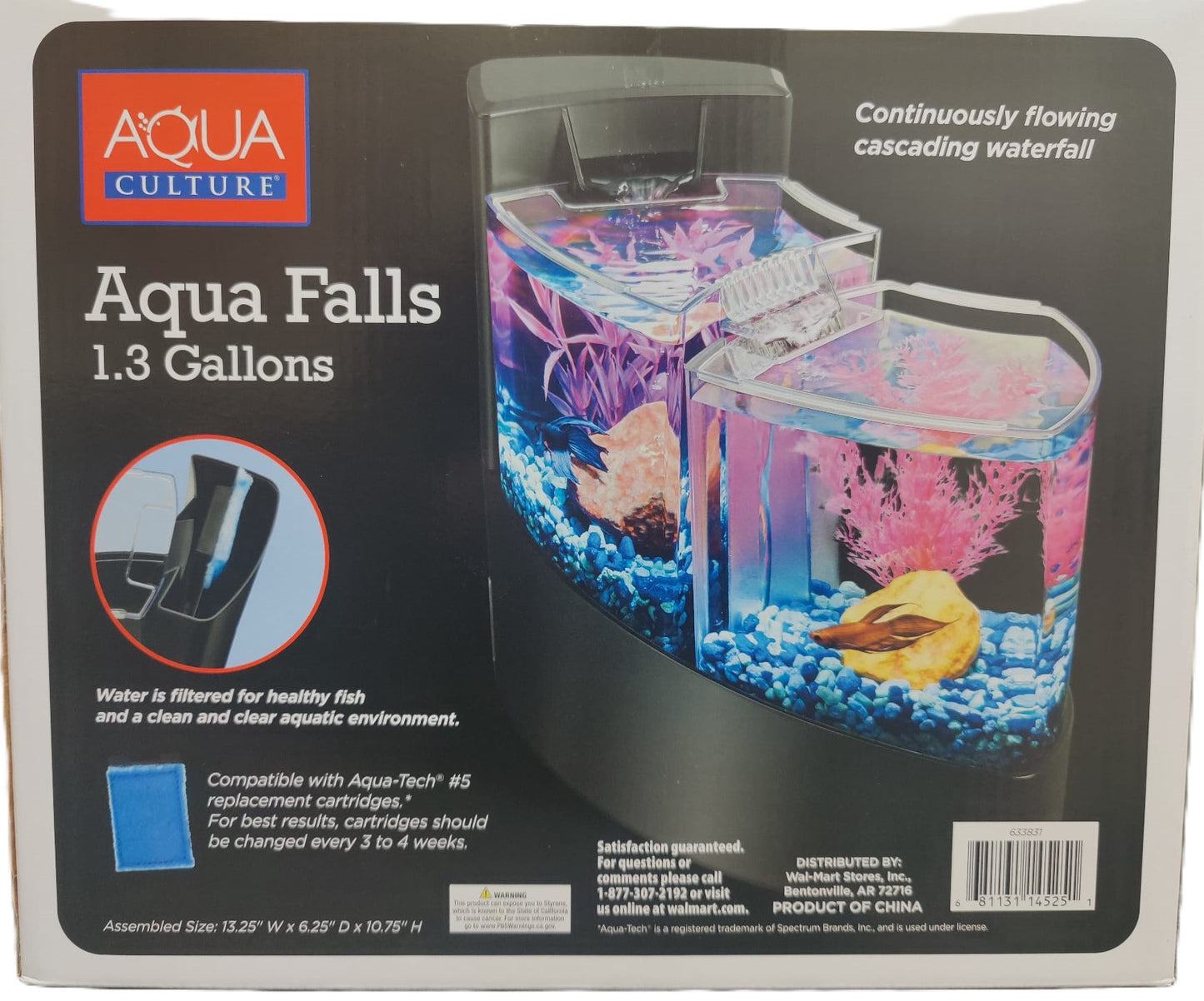 SPECIAL Aqua Culture Aqua Falls Betta and others tropical fish Aquarium Kit 1.3 gallons