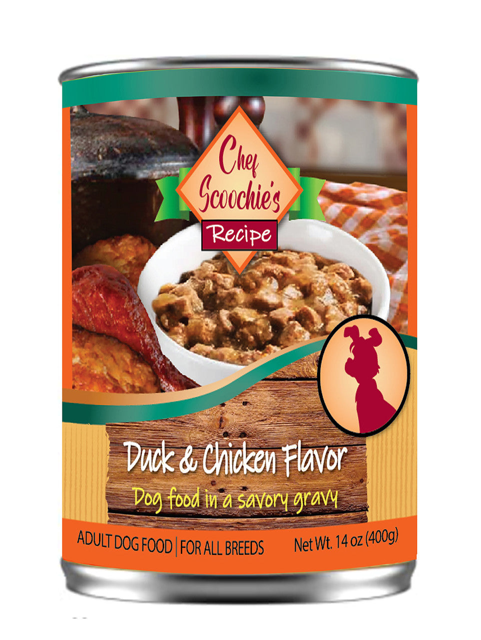 ChefScoochies Chicken Dog Food in Gravy 14 Ounce PopTopCan