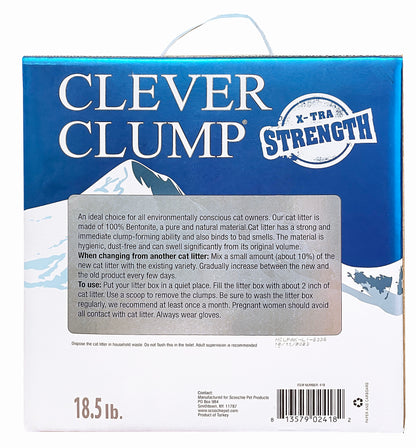 Clever Clump Bentonite Boxed Cat Litter 18.5Pounds Side2