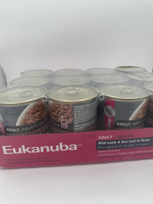 EUKANUBA Dog Adult Lamb & Rice  Canned Dog Food (13.2 oz or case of 12)