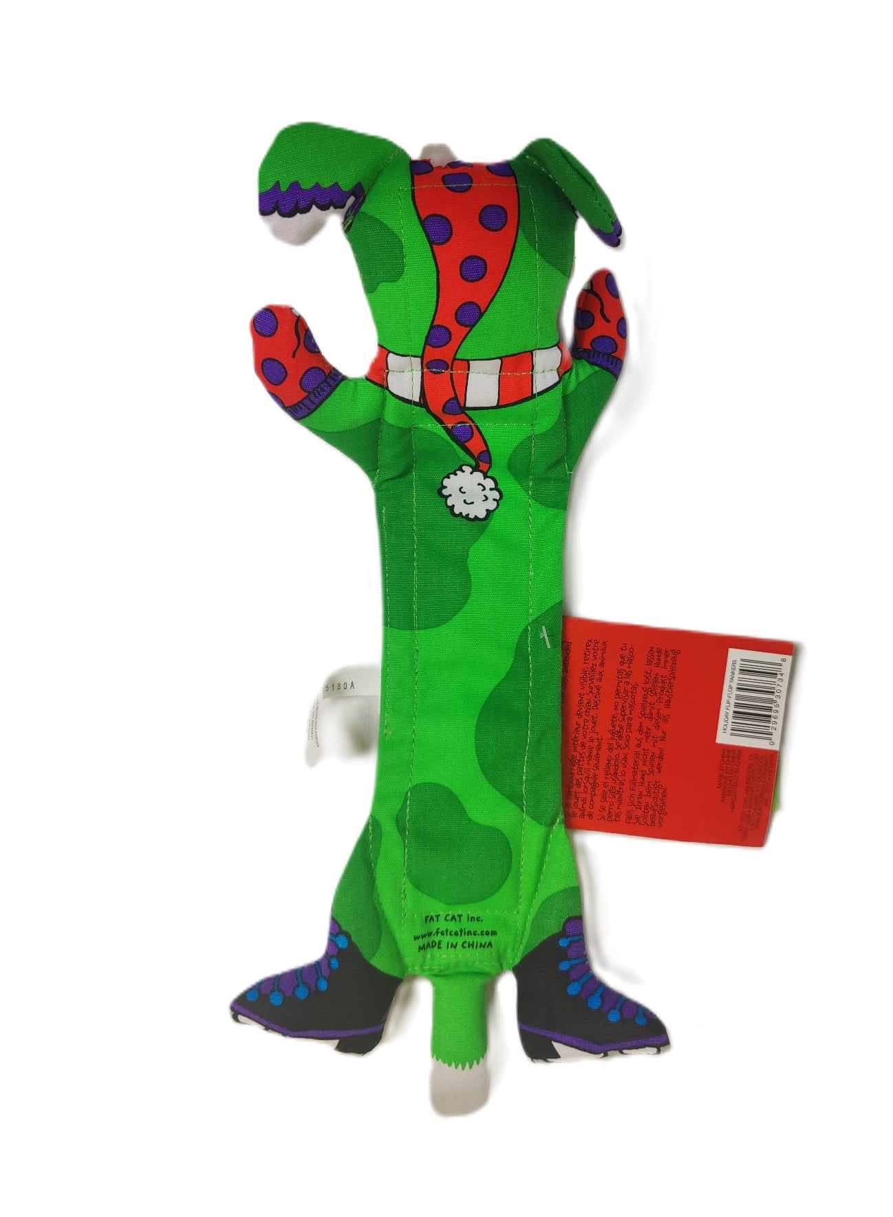 Fat_Cat_Flip_Flop_Yankers_Dog_Toy_verde