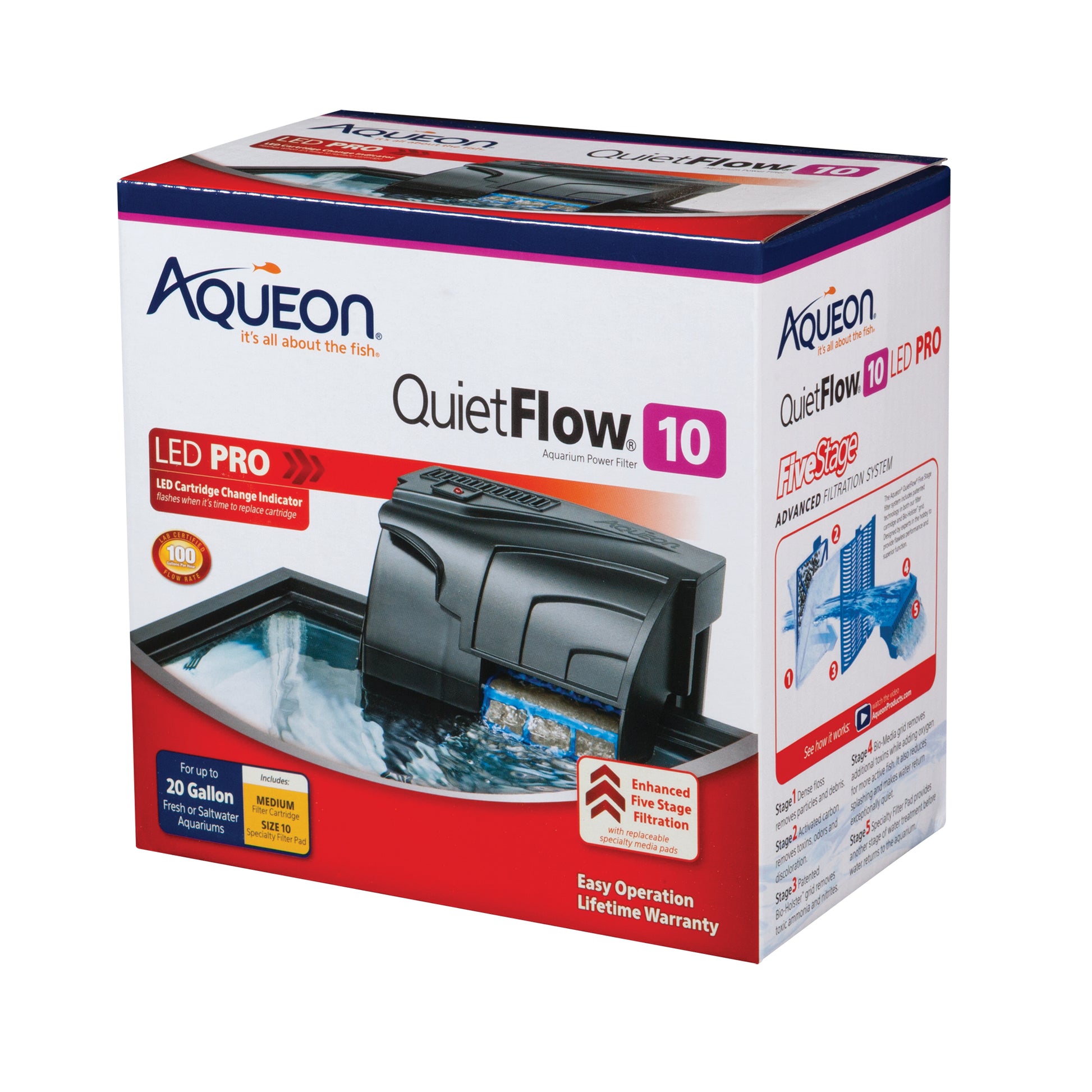 Filtro de alimentacion para pecera QuietFlow 10 LED PRO