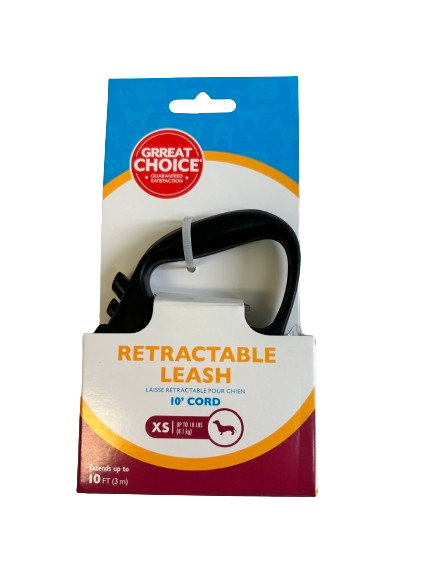 GC Retractable Leash Black XS