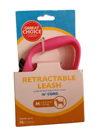 GC Retractable Leash Pink M