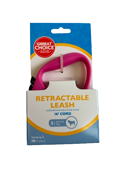 GC Retractable Leash Pink S