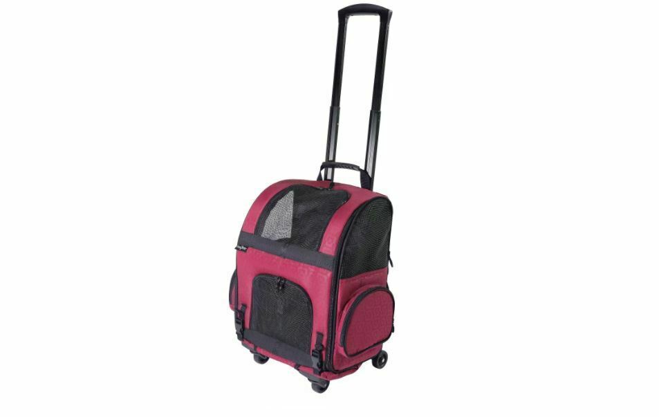 Gen7Pets Transportador portátil con ruedas para perros_Rojo_Pequeño. 