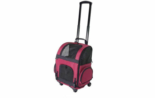 Gen7Pets Transportador portátil con ruedas para perros_Rojo_Pequeño. 