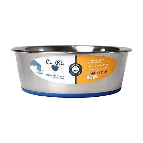 OurPets Comedero para perro de acero inoxidable antideslizante