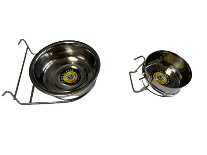 Pet Pioneer Cuenco colgante para perros de acero inoxidable con asa