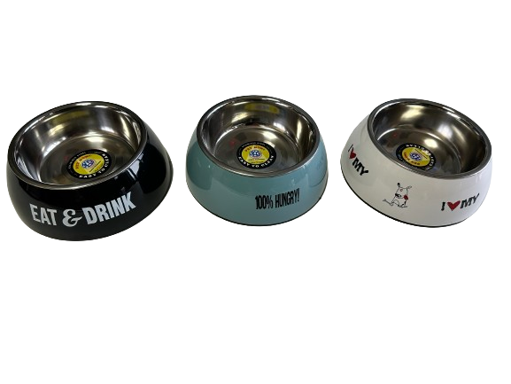 Pet Pioneer Cuenco de acero inoxidable_base plástica estampada