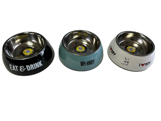 Pet Pioneer Cuenco de acero inoxidable_base plástica estampada