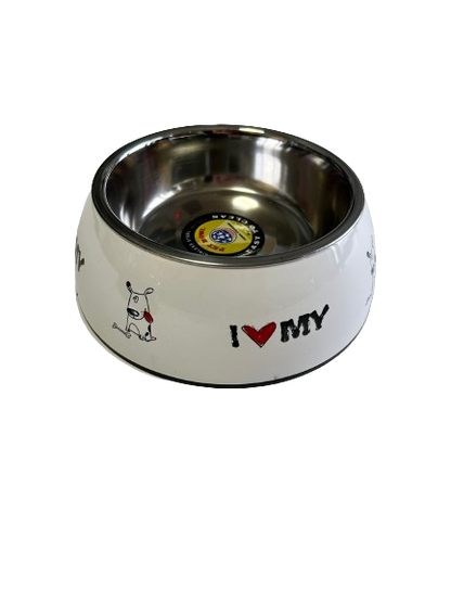 Pet Pioneer Cuenco de acero inoxidable_base plástica estampada Bl