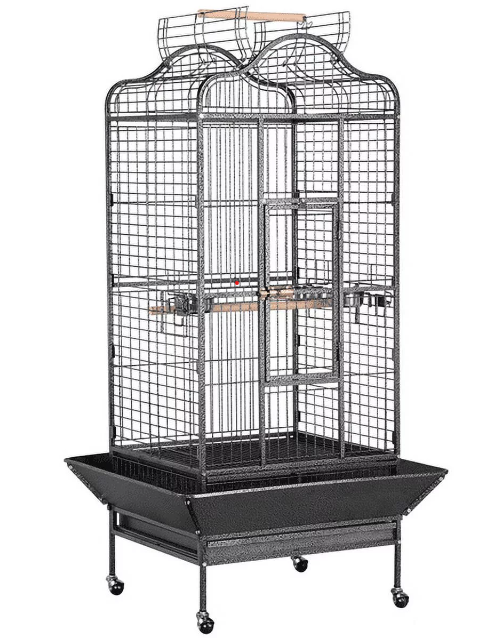 Pet Pioneer Jaula grande para loros con cuencos y techo