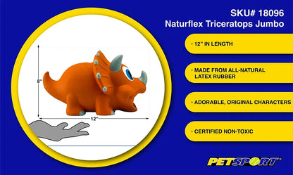 Petsport  Naturflex  Juguete para perros  Jumbo TRiceraops 12 in a