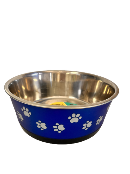 Plato de acero inoxidable Perro Blue