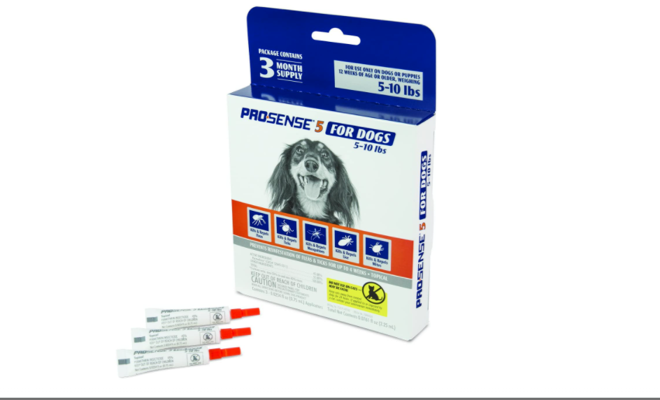 ProSense 5 Prevención de pulgas y garrapatas, para perros de 5-10 lb