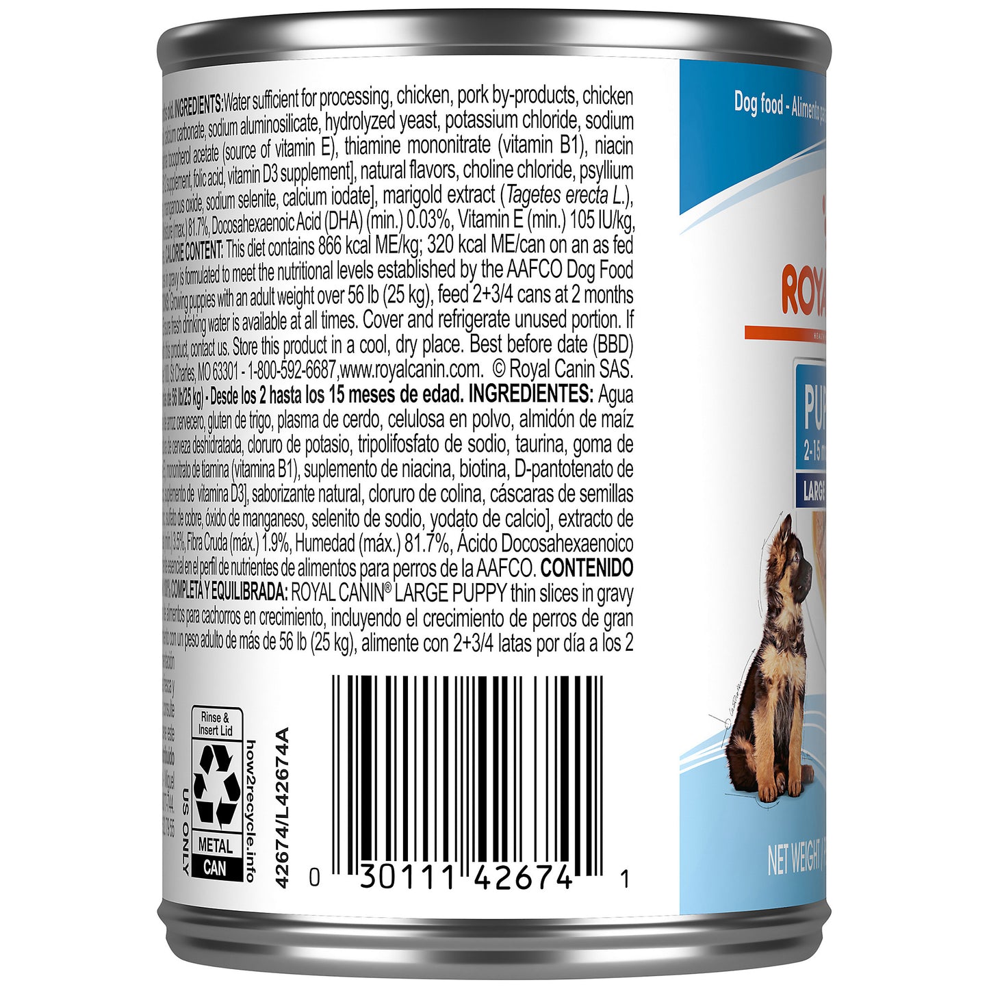 Royal Canin Size Health Nutrition Large Puppy Thin Slices in Gravy Wet Dog Food_13oz SKU