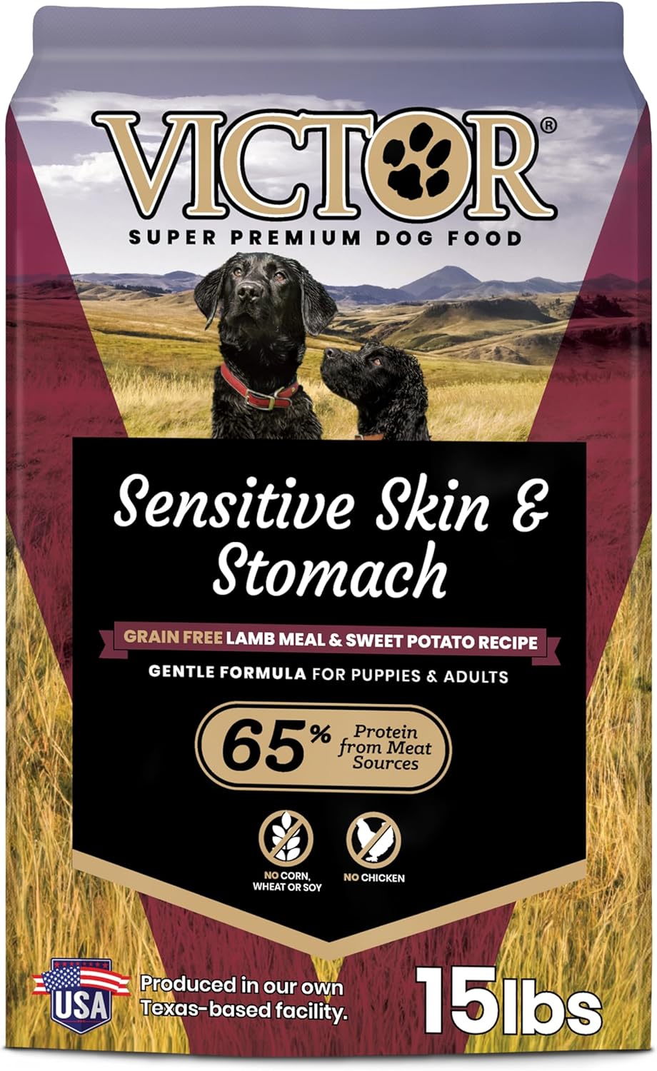 Alimento seco para perros Victor Lamb Meal &amp; Brown Rice, bolsa de 15 lb.