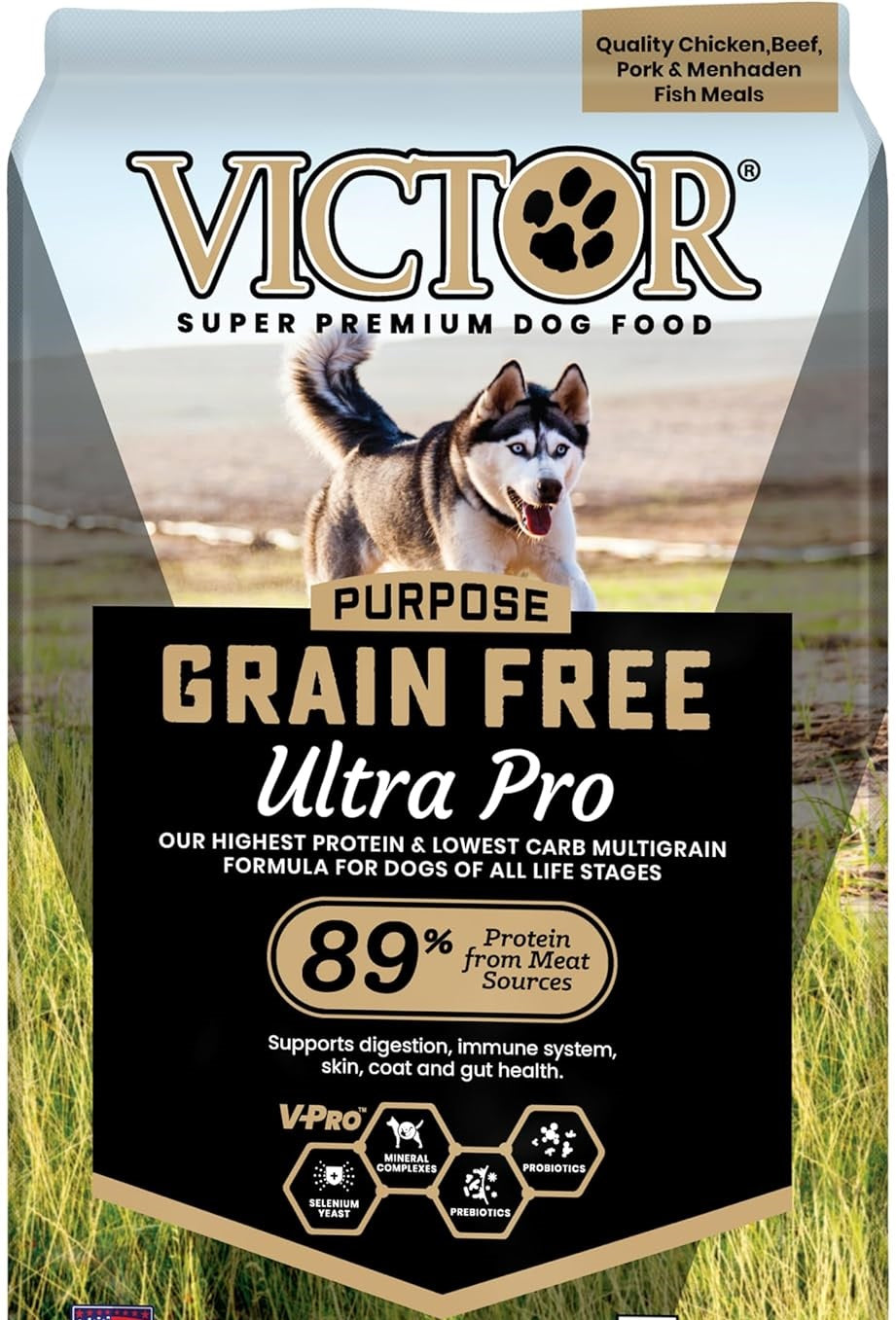 Victor Ultra Pro 42 Grain Free Dry Dog Food 15 lbs. Bag. Dogs of all live stages